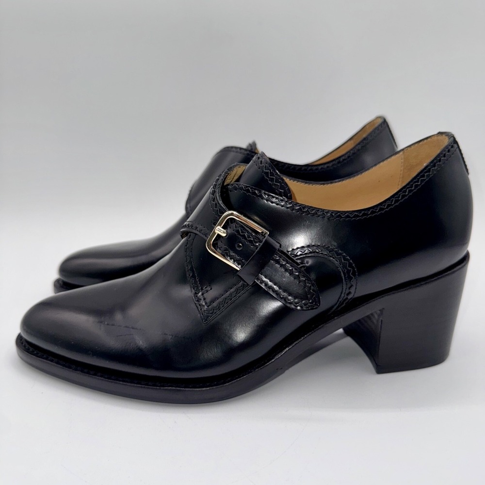 The Office Of Angela Scott Miss Brooke Heels Women's Size 7‎ EU 37 Black Leather - Picture 12 of 15